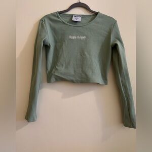 Happy Camp3r Basic Long Sleeve Top - Sage